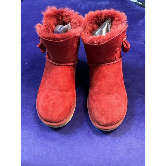 UGG Pink Bowed Short Boots - Picture 2 of 8